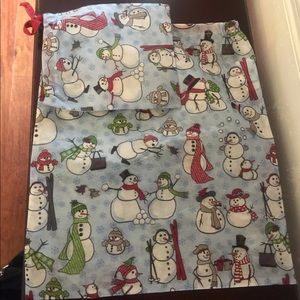 Timeless Memory Pouches set of 2.  Snowman design.